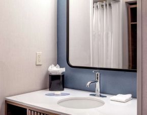 Guest bathroom at Sonesta Select Boston Foxborough Mansfield.