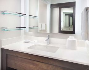 Guest bathroom at Sonesta ES Suites Raleigh Durham Airport Morrisville.