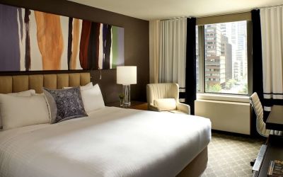 Romantic king room at The Fifty Sonesta Select New York.
