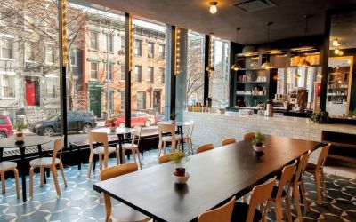 Dining and coworking space at The Tillary Hotel.