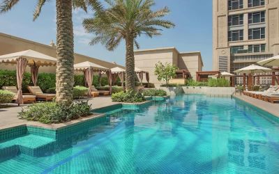 Outdoor pool at Hilton Dubai Al Habtoor City.