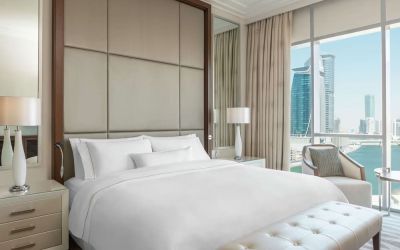 Romantic king suite at Hilton Dubai Al Habtoor City.