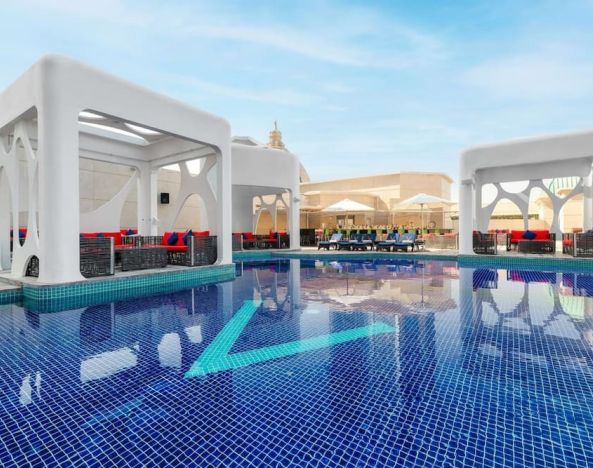 Stunning outdoor pool at V Hotel Dubai.