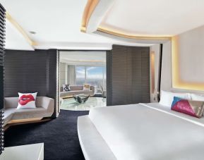Romantic king room with natural light at V Hotel Dubai.