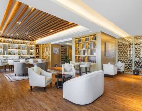 Lobby and coworking area at V Hotel Dubai.