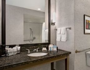 Guest bathroom with shower at Hampton Inn & Suites Austin @ The UniversityCapitol.