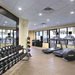 Fitness center at Embassy Suites By Hilton Denver Tech Center.