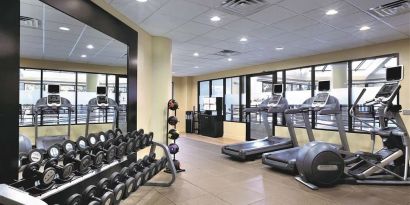 Fitness center at Embassy Suites By Hilton Denver Tech Center.