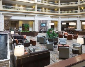 Lobby and lounge at Embassy Suites By Hilton Denver Tech Center.