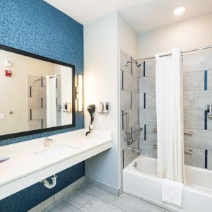 Private bathroom at Palace Inn Blue Laura Koppe Rd.