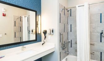 Private bathroom at Palace Inn Blue Laura Koppe Rd.