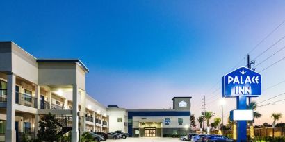 Parking available at Palace Inn Blue IAH East.