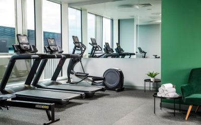 Fitness center at Holiday Inn Manchester Airport. 
