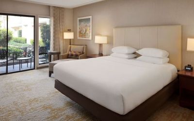 Romantic king room with natural light at DoubleTree By Hilton Ontario Airport.