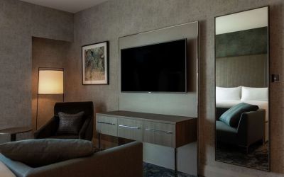 Day use room with lounge area at Hilton Aberdeen TECA.