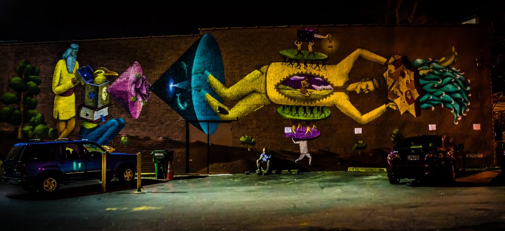 Interesni Kazki mural in East Atlanta Village.