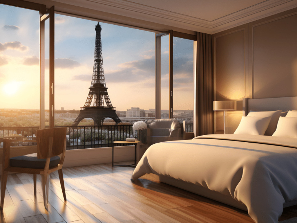 Do Hotels Change Sheets Between Guests? - elegant hotel room eifel tower