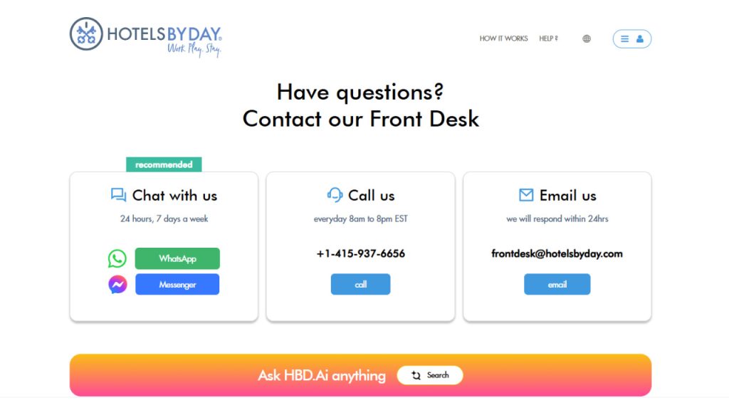 is hotelsbyday legit: customer service screenshot