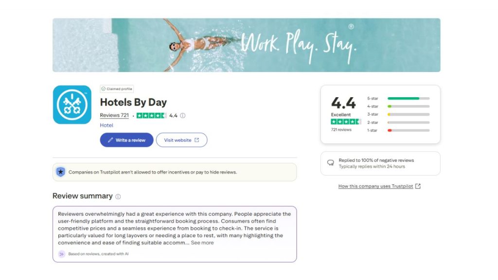 is hotelsbyday legit: trustpilot profile