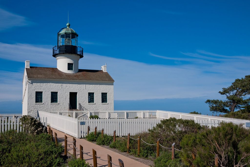 Clear blue skies make visiting the Point Loma lighthouse and Cabrillo National Monument the perfect San Diego daycation activity.