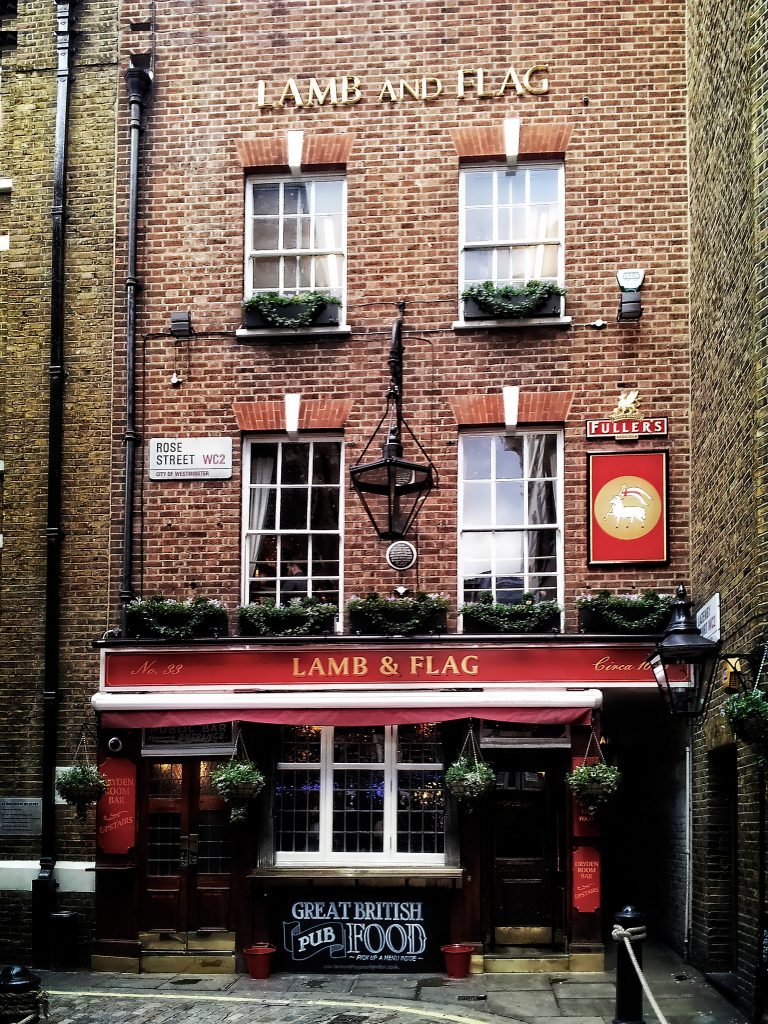 Lamb and Flag pub in Covent Garden, London, aka Charles Dickens' favorite pub. 