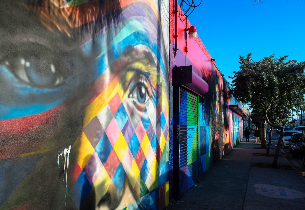 Colorful murals and street art abounds at the Wynwood Walls in Miami. 